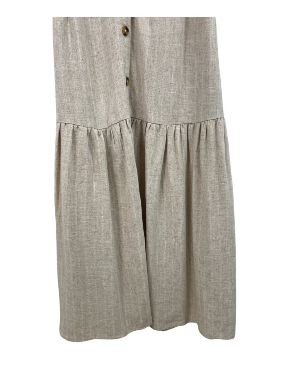 Falls Creek Sleeveless Beige Button-Front Midi Dress w/Belt Size Womens MED - Picture 5 of 11